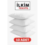 Cs İlkim 10 Adet Fermuarlı Beyaz Pamuk Iç Yastık Kılıfı Astar 50X70 Cm
