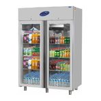 CSA Dik Tip Buzdolabı İki Cam Kapılı 1400 L 304 Kalite CS.DBNK.1400.C