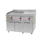 CSA İnox Csa Karacasan 900 Seri Dolaplı 120 Cm Elektrikli Yarı Kanallı Izgara 120x90x85cm Gri
