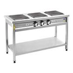 CSA İnox Csa Karacasan Elektrikli Taban Raflı Üçlü 3 Gözlü Ocak