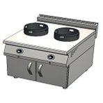Csa İnox Karacasan 900 Seri Dolaplı 80 cm 2 Gözlü Tüplü Wok Ocak