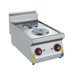 CSA İnox Karacasan Endüstriyel 40 cm 700 Seri Set Üstü Çift Gözlü Elektrikli Ocak
