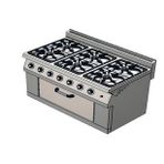 Csa Inox Karacasan Endustriyel 700 Seri Set Ustu 6+1 Firin Lpg Tuplu Kuzine
