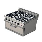 Csa Karacasan 80 Cm 700 Seri Set Üstü 4+1 Fırın Tüplü Kuzine (80X70x85cm)