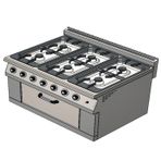 CSA Karacasan 900 Seri Dolaplı 120 cm 6 Gözlü Tüplü Kuzineli Ocak