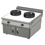 CSA Karacasan 900 Seri Dolaplı 80 cm 2 Gözlü Tüplü Wok Ocak