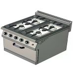 CSA Karacasan 900 Seri Dolaplı 80 cm 4 Gözlü Tüplü Kuzineli Ocak
