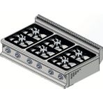 CSA Karacasan 900 Seri Set Üstü 120 cm 6 Gözlü Tüplü Ocak