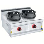 CSA Karacasan 900 Seri Set Üstü 80 cm 2 Gözlü Doğalgazlı Wok Ocak