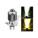 Csp Led Lamba Delici Yayıcı Uzun Kısa H4 00 Otomobil Motosiklet Mercekli Çift Renk Far Ampulü Led Far Beyaz - Sarı 1 Adet