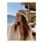 CSR AKSESUAR İncili File Örgü Bere El Örgüsü Yazlık Crochet Şapka / Bohem / Plaj Bere / Kadın Aksesuar