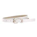 CT COTIM COYIN Kadın Skinny Deri Kemer, Altın Yay Toka, Kot Elbise Pantolon için Moda Bel Kemeri, Beyaz, Width: 1.4cm/0.55 inch Length: 103cm/41nch