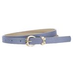 CT COTIM COYIN Kadın Skinny Deri Kemer, Altın Yay Toka, Kot Elbise Pantolon için Moda Bel Kemeri, Mavi, Width: 1.4cm/0.55 inch Length: 103cm/41nch