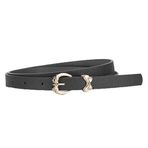 CT COTIM COYIN Kadın Skinny Deri Kemer, Altın Yay Toka, Kot Elbise Pantolon için Moda Bel Kemeri, Siyah, Width: 1.4cm/0.55 inch Length: 103cm/41nch