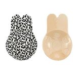 CT COTIM COYIN Yapışkan Sütyen Push Up, Yapışkan Sütyen Straplez Backless Silikon Görünmez Kaldırma Kapakları, Beyaz Leopar, 3XL