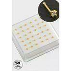 CT STONES tptn-240457 2 Mm Kare Zirkon Tek Taşlı Gümüş Hızma 36 Adet