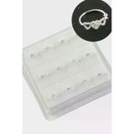 CT STONES tptn-250346 Kalp Zirkon Halka Gümüş Hızma 12 Adet