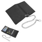 CTDMJ Cüzdan, çocuk RFID cüzdan, zincirli, klipsli, fermuarlı, üç katlı cüzdan, göğüs çantası, erkek ve kız çocukları için cüzdan, Siyah, RFID Cüzdan