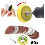 Ctn Paltava Dremel Proxxon Lotus Swazer Banco Mac Allister Hobi Makinesi Için 5 cm Cırt Taban Zımpara Seti 60 Adetli