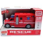 Ctoy 1:20 Ölçek Işıklı ve Sesli Oyuncak Ambulans CTOY-WY670B - Kırmızı