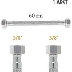 CTR Ticaret Çelik Örgülü Flex Spiral Hortum - 3/8" x 3/8" - 60 cm - Musluk ve Batarya Bağlantı Hortumu (1 Adet)