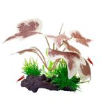 CTWPets Betta Driftwood Decor - Betta Balık, Karides ve Tropikal Tanklar için Yumuşak İpek Akvaryum Bitkisi - Güvenli, Canlı Aquascape Dekorasyonu (Krem Mermer)