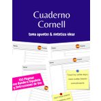 Cuaderno Cornell – Tomar Apuntes & Sintetizar Ideas: Aumenta tu eficienca | Con bandera española | 150 páginas coloradas | 21,59cm x 27,94cm | ... notas en clase, en conferencia y en reunión