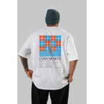 Cuba Mojıto Kokteyl Serisi Arka Baskılı Oversize T-Shirt Erkek Kadın %100 Pamuk Bisiklet Yaka Tişort - Beyaz