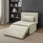 Cube Katlanır Yataklı Puf - Vizon 96x189x42.5 / 96x168x92.5 cm