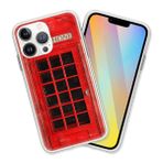 CUBICER Kırmızı Telefon Kulübesi Telefon Kılıfı Şeffaf Dekoratif Retro Tasarım Vintage Şeffaf Darbeye Dayanıklı Kılıflar Kadınlar Yetişkinler için iPhone 13 Pro Max ile Uyumlu