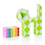 CUBIDI® Orijinal Sihirli Yılan - Çocuklar ve yetişkinler için 36 blok yeşil bulmaca oyunları, parti çantası, çocuk doğum günü partisi hediyeleri veya çocuklar için küçük hediyeler olarak ideal