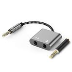 Cubilux 3,5 mm ses mikrofon adaptörü, TRRS 3,5 mm TRS mikrofon kulaklık dağıtıcı MacBook iPad Switch PS4 PS5 Xbox One/360 akıllı telefon tablet bilgisayar dizüstü bilgisayar ile uyumlu