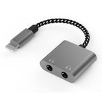 Cubilux Lightning 2 yollu ses dağıtıcı [MFI sertifikalı] Lightning Dual 3,5 mm Aux dağıtıcı, iki kulaklık için, 3,5 mm Y jak adaptör kablosu, iPhone iPad için