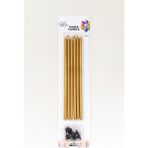 Çubuk Mum 20 cm Gold Uzun Pasta Mumu 6 Adt