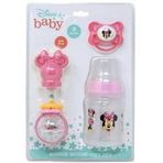 Cudlie Disney Kız Bebek Minnie Fare Şişesi, Çıngırak ve Emzik Seti