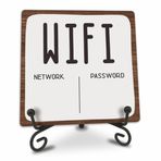 Cudwid Ahşap Plak Dekoru - Retro Dolgu Wifi Bildirim İşareti - Metal Destekli Ahşap Tabela, Ev Ofis Dekoru, Kadınlar Erkek ve İş Arkadaşı İçin Anlamlı Hediye, Masa Süslemeleri ve Aksesuarları - B02
