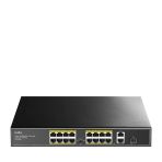 Cudy Fs1018ps1 16 Port 10/100Mbps 200W Poe+2 Gigabit Uplink Port Sfp Vlan Cctv Sfp Metal Switch