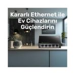 Cudy FS105 5-Port 10/100MBPS Metal Kasa Masaüstü Switch, Tak ve Çalıştır, Duvara Monte Edilebilir Tasarım, Fansız Sessiz Çalışma, Ev ve Ofis Için Ethernet Çoklayıcı - 1 TB - 10x16 GB