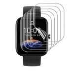 CUFEREDU Amazfit Bip 3 / Pro/Motorola Moto Watch 70 için 6 adet akıllı saat hidrojel film, yumuşak şeffaf TPU hidrolik ekran koruyucu, dokunmaya duyarlı, kendi kendini onarır, kolay kurulum araçları