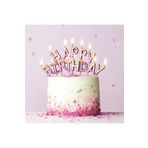 CUGY PASTA MUMU PEMBE HAPPY BİRTHDAY HARFLERİ MUM SETİ