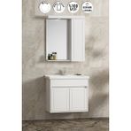 Çuha 65 cm Beyaz Mdf PK-109 Balon Kapak Seramik Lavabolu Asma Banyo Dolabı Takımı