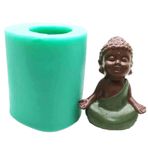 CUICUI 3D Buda Statü Silikon Kalıp El Yapımı Mum Kalıbı Buda Heykeli Sabun Kalıbı Pişirme Dekoratif Kek Araçları Aromaterapi Sanat Kalıbı