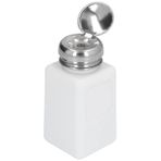 Cuifati 200ml Solvent Dispenser, Pres Tipi Alkol Dispenser Pompa, Paslanmaz Çelik Sıvı Dispenser Pompa, Oje ve Makyaj Temizleyici için(Beyaz)