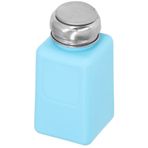 Cuifati 200ml Solvent Dispenser, Pres Tipi Alkol Dispenser Pompa, Paslanmaz Çelik Sıvı Dispenser Pompa, Oje ve Makyaj Temizleyici için(Mavi)