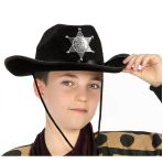 Çuk Kovboy Şapkası Sheriff Şapkası Siyah Renk