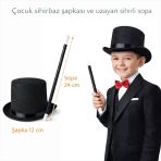 Çuk Sihirbaz Şapkası Uzayan Yaylı Sihirli Sopa Seti