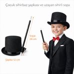 Çuk Sihirbaz Şapkası ve Uzayan Yaylı Sihirli Sopa Seti