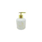 Çukurova Avm Cam Sabunluk Beyaz-Sarı Yaldızlı Desen 350 ml