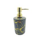 Çukurova Avm Cam Sabunluk Gri-Sarı Yaldızlı Desen 450 ml