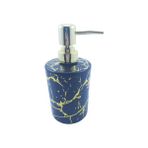 Çukurova Avm Cam Sabunluk Lacivert-Sarı Yaldızlı Desen 450 ml